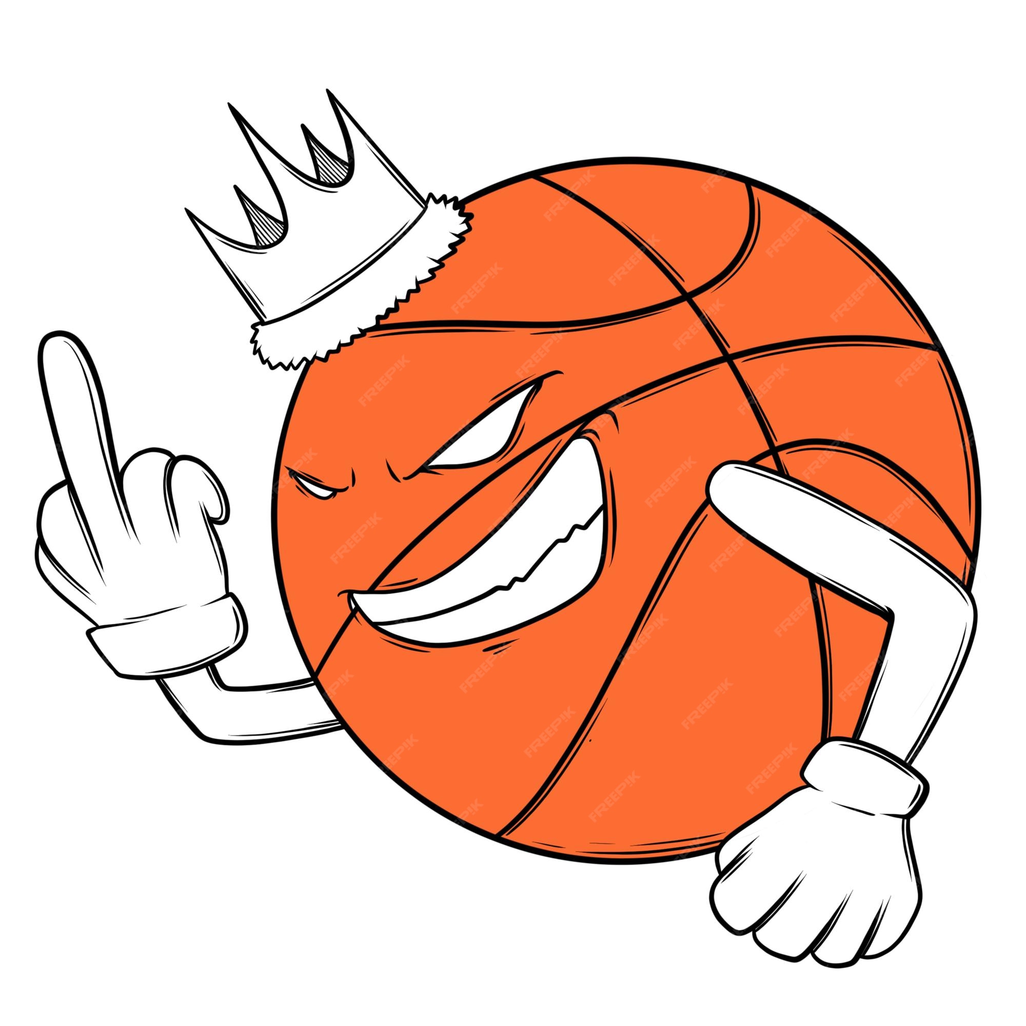 Ilustração De Desenho Manual Vetorial De Bola De Basquete Num Dedo