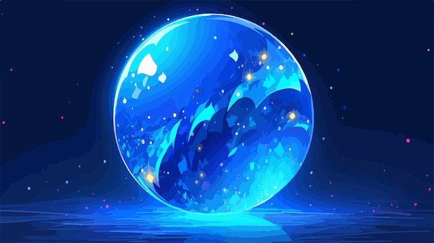 uma bolha azul com as palavras a palavra gelo sobre ele