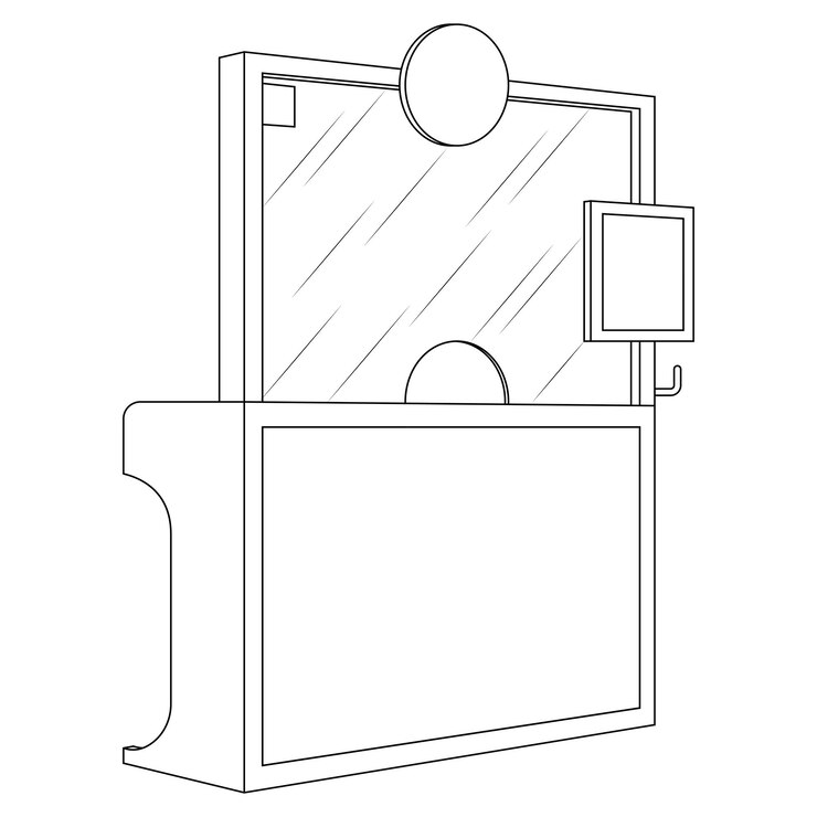Vetor uma cabine simples com vidro