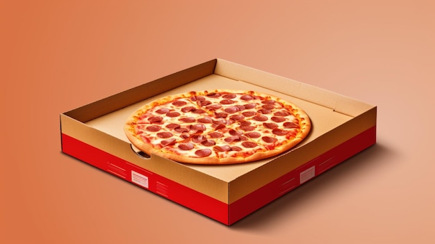 Vetor uma caixa de pizza com uma caixa que diz 
