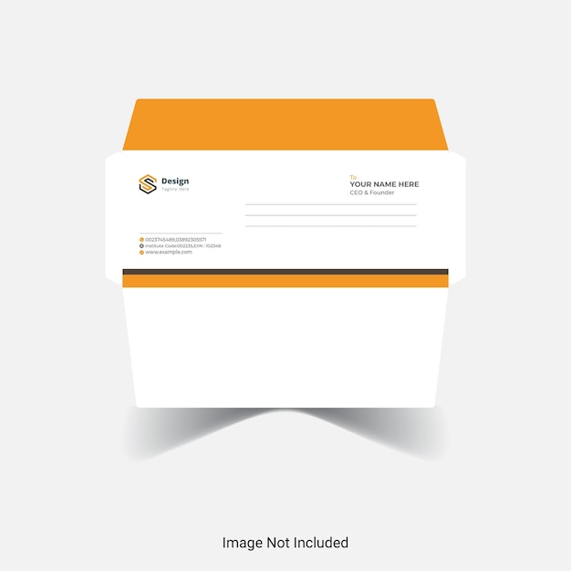 uma caixa que diz "colocar o seu site nele" Desenho de envelope corporativo
