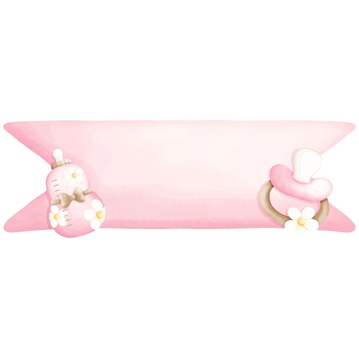 Vetor uma caixa rosa com flores e uma mulher sentada na frente dela