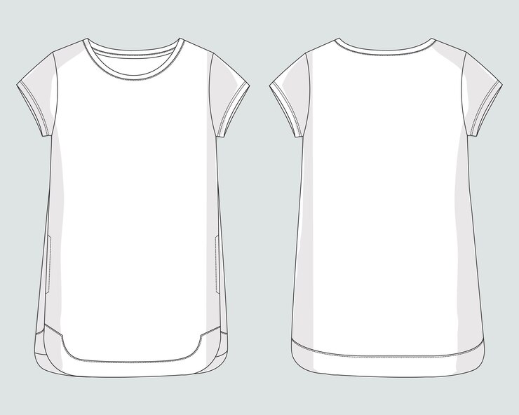 Vetor uma camisa branca é mostrada com a frente e as costas da camisa.