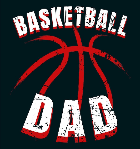 Vetor uma camisa do pai de basquete com a palavra pai