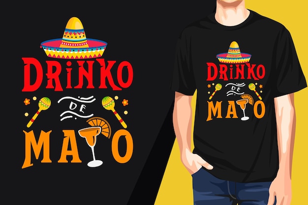 Vetor uma camisa que diz drinkko de mayo