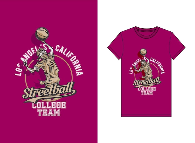 Vetor uma camisa rosa que diz streetball