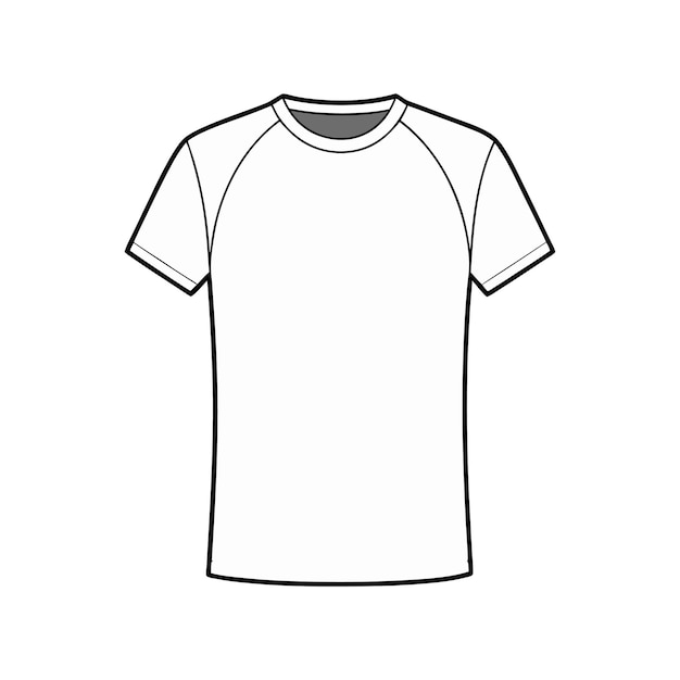 uma camiseta branca com um contorno preto