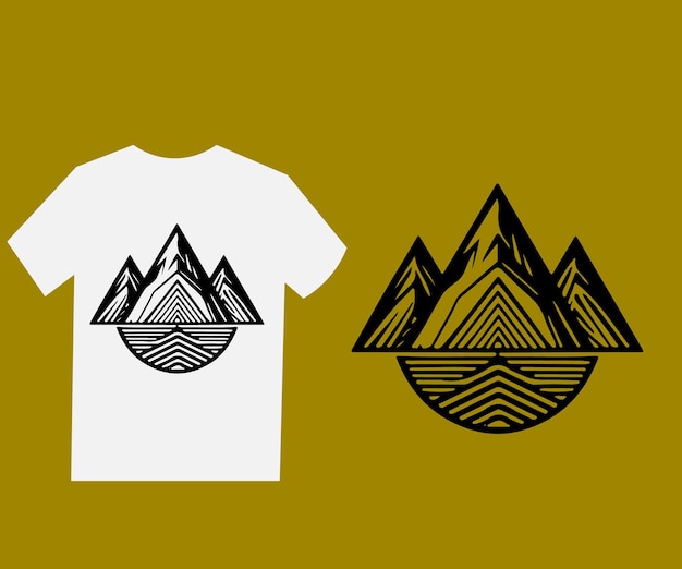 Uma camiseta com uma imagem de montanhas