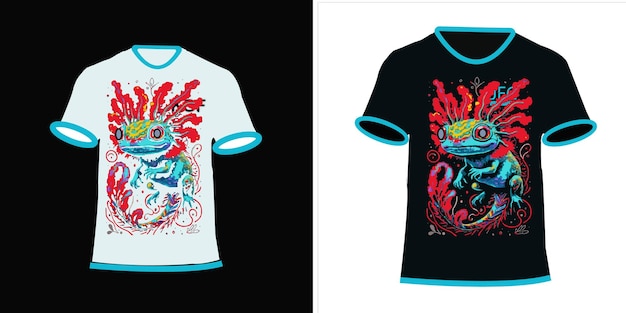 uma camiseta preta com um dragão vermelho na frente
