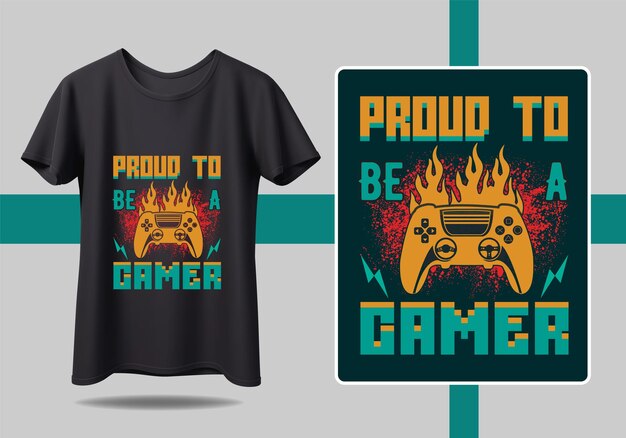 Vetor uma camiseta que diz orgulho de ser gamer.