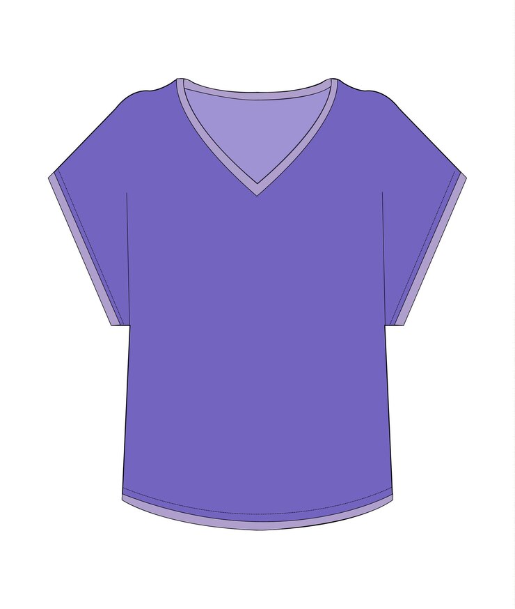 Vetor uma camiseta roxa com uma frente roxa e a frente e o bolso da frente