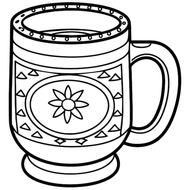 Vetor uma caneca de vidro com uma flor que diz lírio