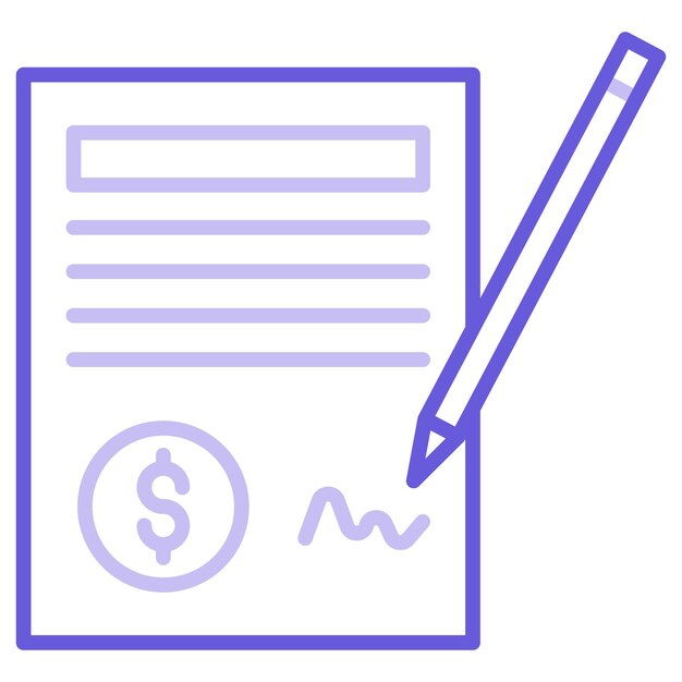 Vetor uma caneta azul está em um bloco de notas com um sinal de dólar no canto