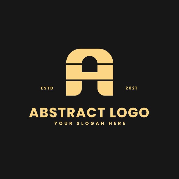Vetor uma carta luxuoso bloco geométrico ouro conceito logotipo vetor ícone ilustração