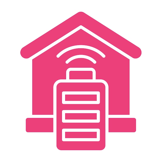 Vetor uma casa rosa com um telhado rosa que diz poder sobre ele