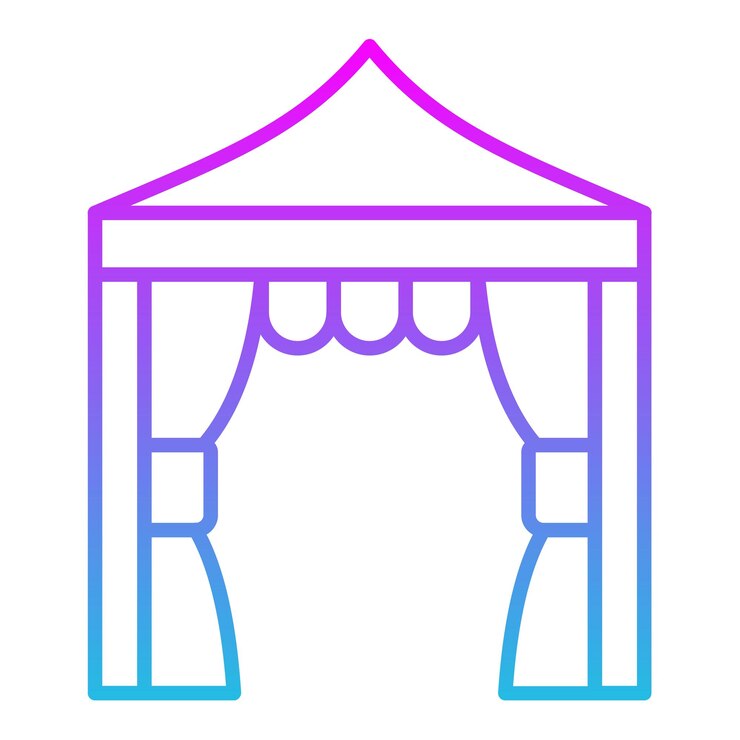 Vetor uma casa rosa e azul com um telhado rosa e um telhado cor-de-rosa