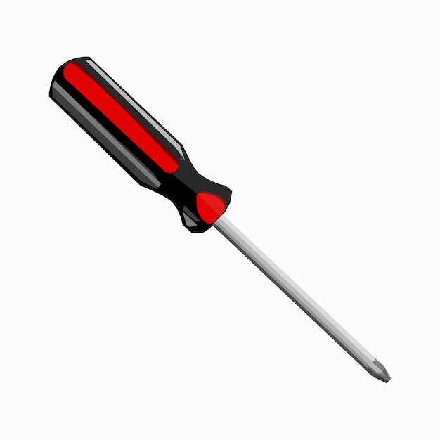 Uma chave de fenda preta e vermelha com cabo vermelho.