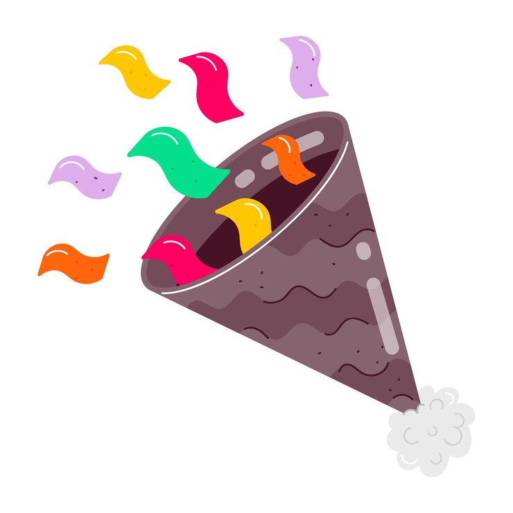 Vetor uma chávena de sorvete de chocolate com gelo colorido e balões coloridos