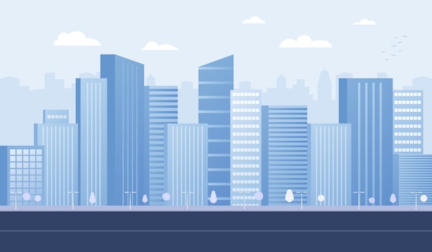 uma cidade com uma cidade no fundo ilustração de arte vetorial