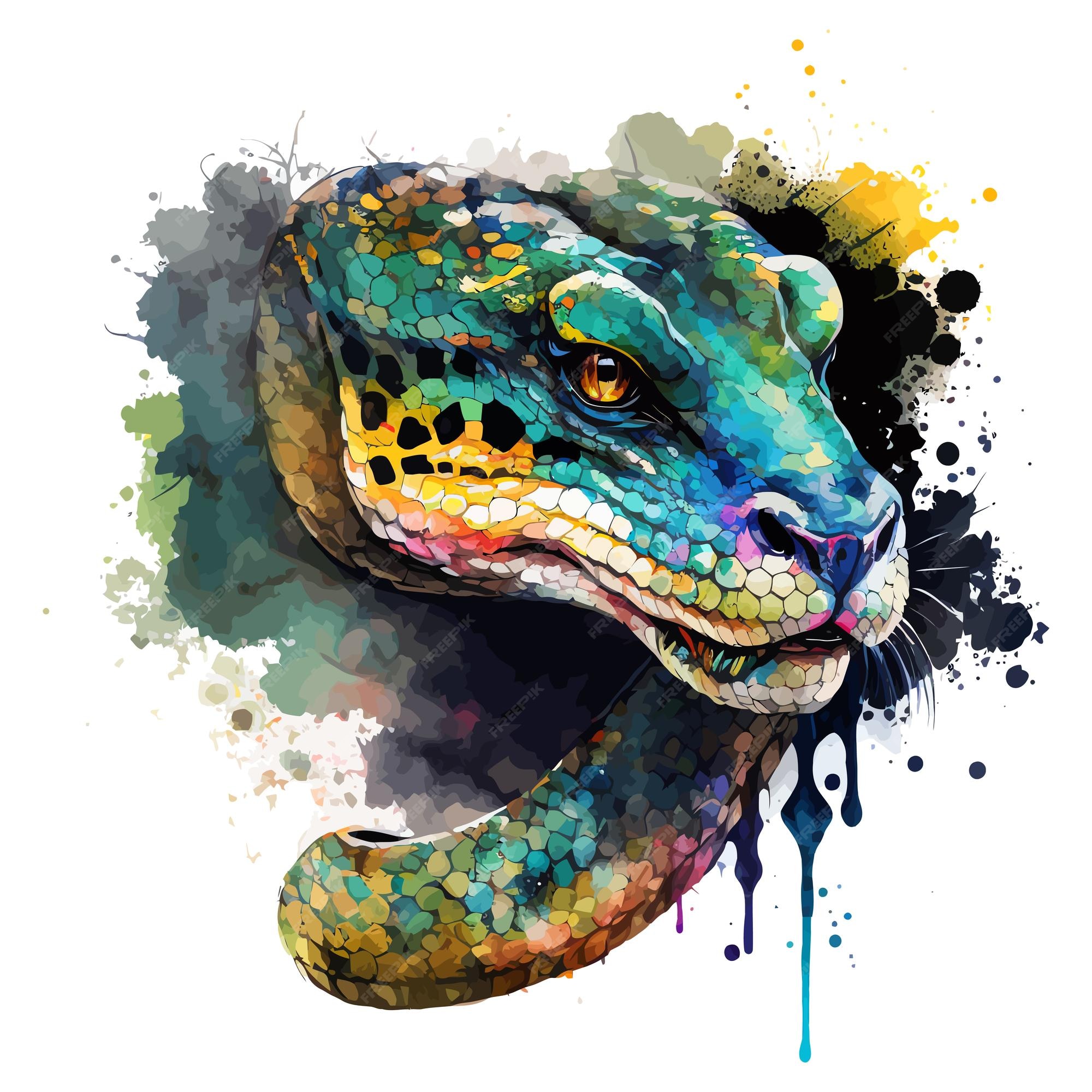 Desenho de Cobra bebê pintado e colorido por Usuário não