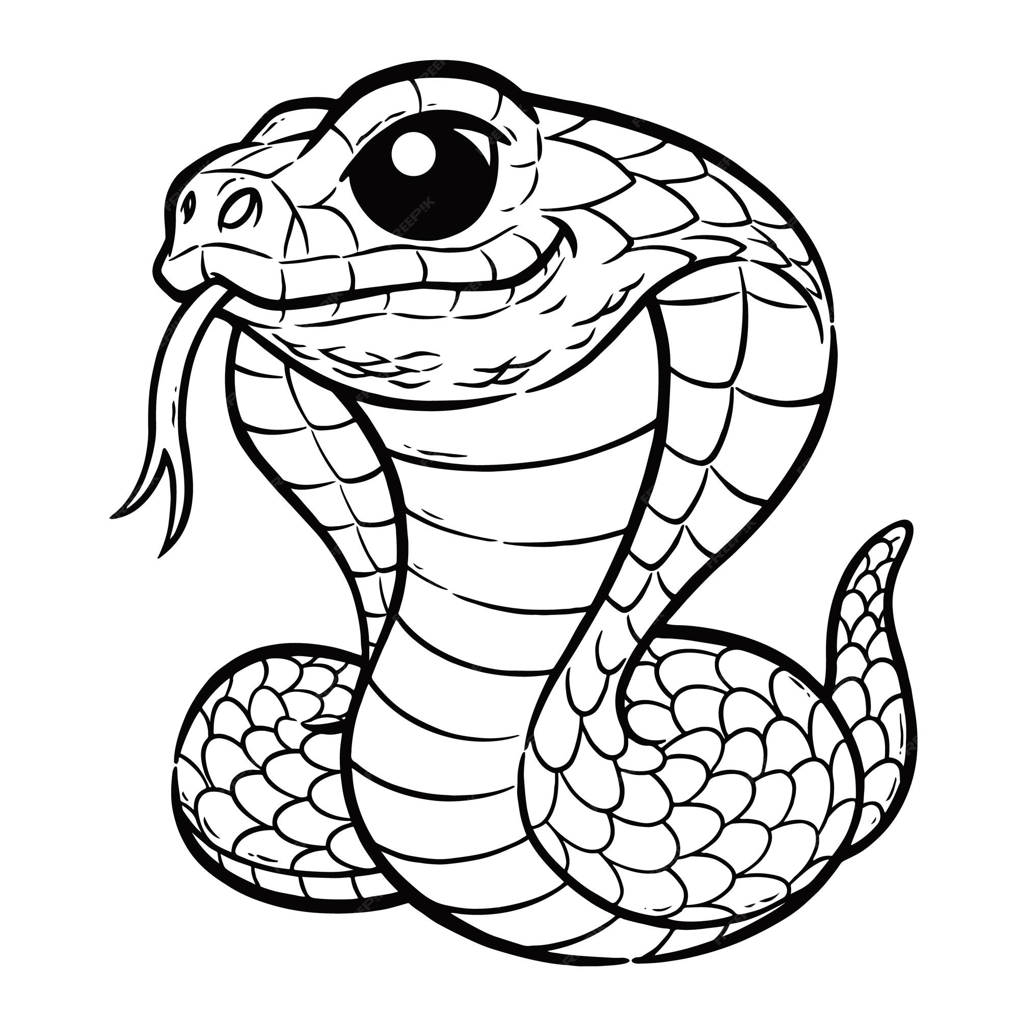 Cobra com a sua língua cortada - desenho