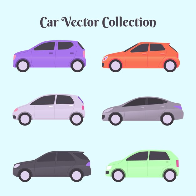 uma coleção de carros diferentes, incluindo um que diz coleção de carro