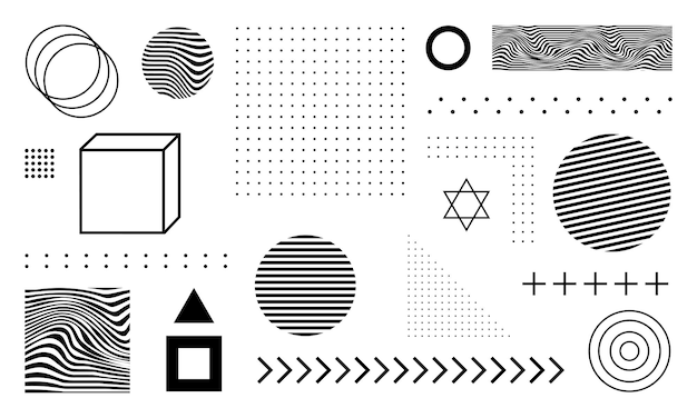 uma coleção de designs de formas abstratas, adequados para elementos de design, como planos de fundo, folhetos