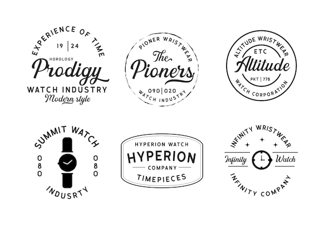 Uma coleção de empresa de logotipos vintage