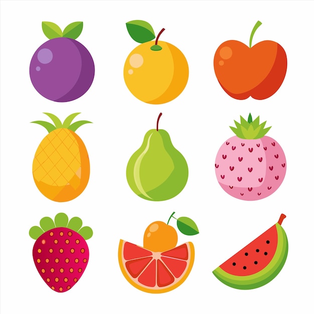 uma coleção de frutas, incluindo morangos, morangos e morangos