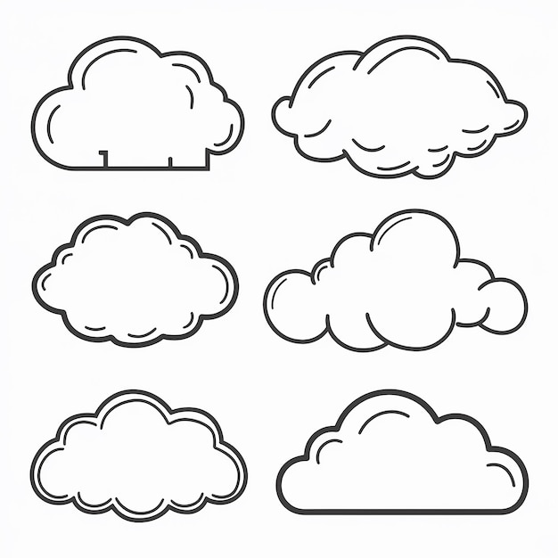 Vetor uma coleção de imagens diferentes, incluindo uma nuvem a palavra nuvem