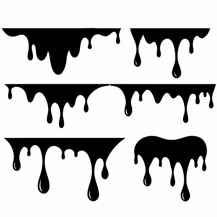 Vetor uma coleção de imagens em preto e branco de tinta preta e branca