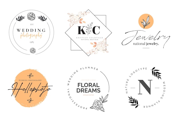 uma coleção de logos para a beleza da natureza klmi