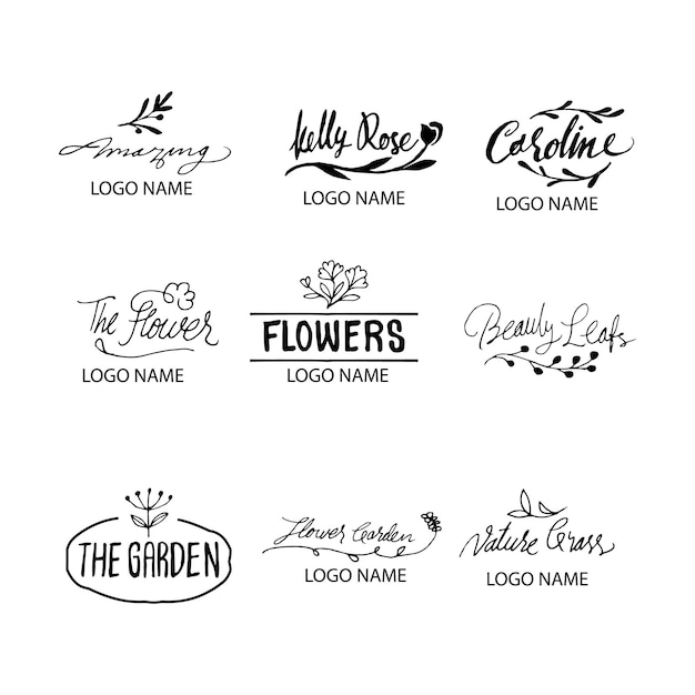 uma coleção de logos para a florista