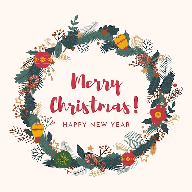 uma coroa com um feliz Natal escrito nela