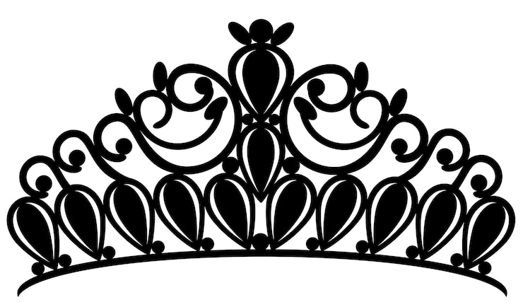 Vetor uma coroa de metal preto com fundo branco.