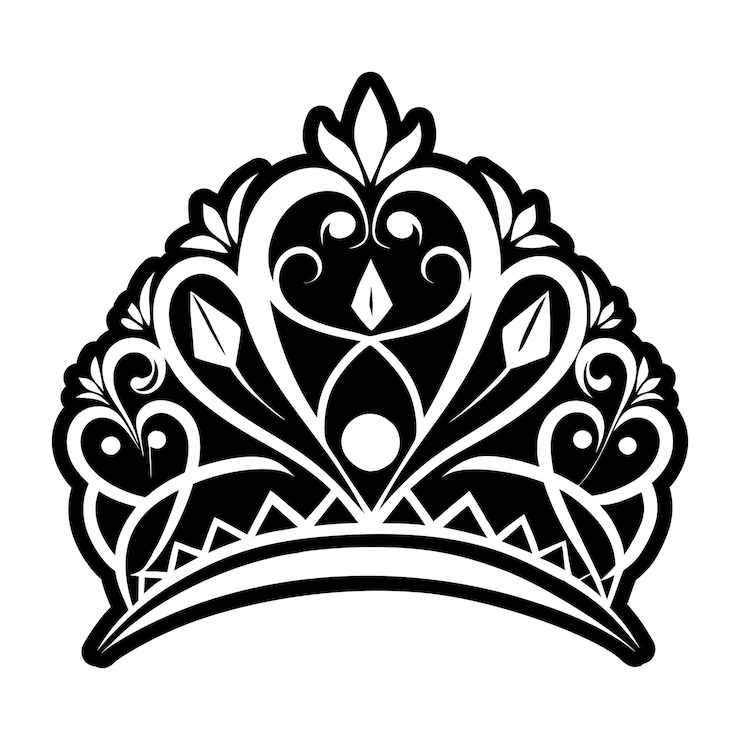 Vetor uma coroa preta com uma coroa nela