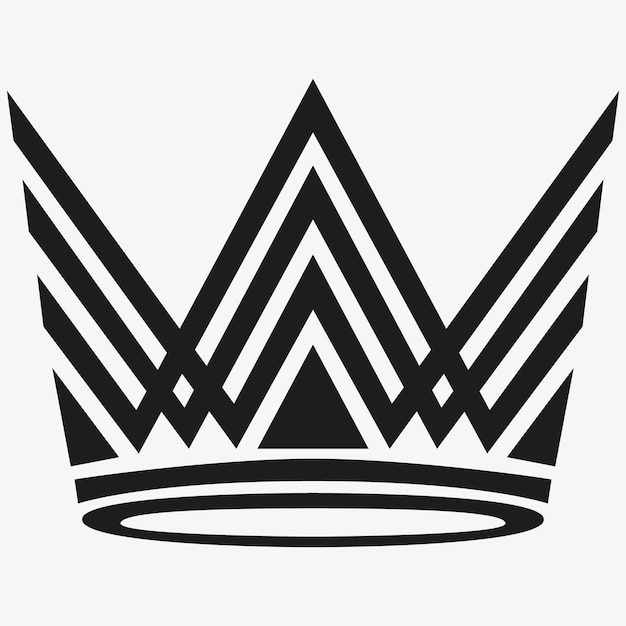 Uma coroa preta e branca com a palavra'king'on