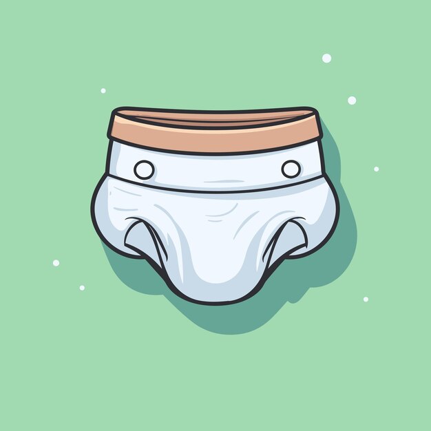 Vetor uma cueca branca com um top marrom sobre um fundo verde