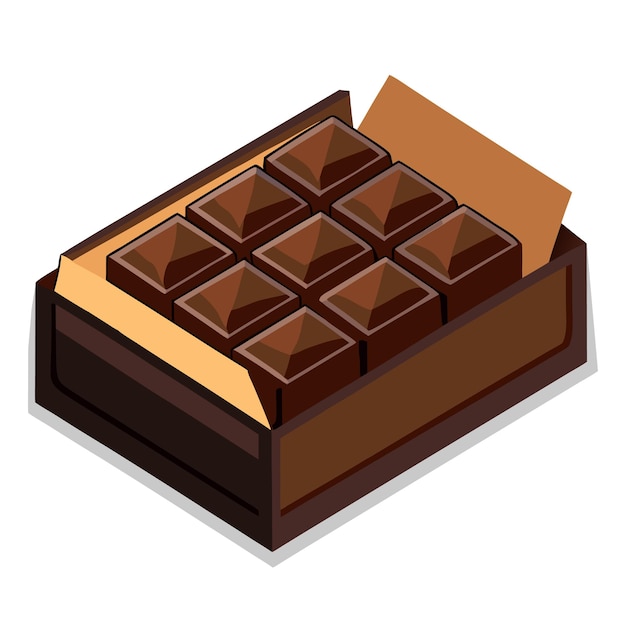 Uma doce caixa de bonbons de desenho animado em cores vibrantes