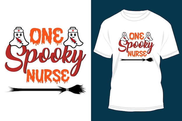 Vetor uma enfermeira assustadora, ilustração vetorial de design de t-shirt de tipografia de halloween