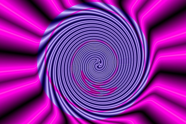 uma espiral roxa é mostrada com uma espiral rosa e roxa