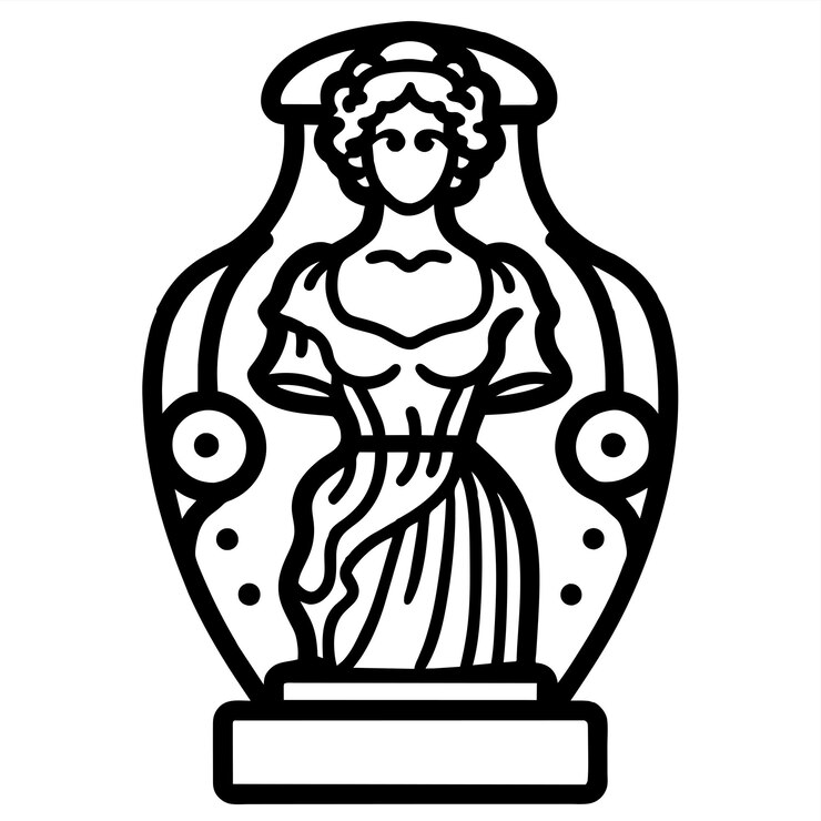 Vetor uma estátua de um anjo com um fundo branco
