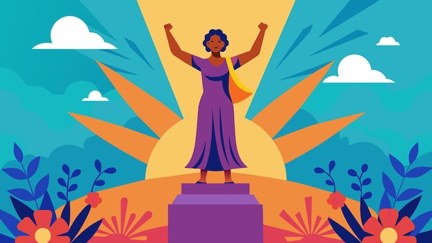 Vetor uma estátua de uma mulher ou homem representando o espírito de juneteenth e eterna gratidão para o