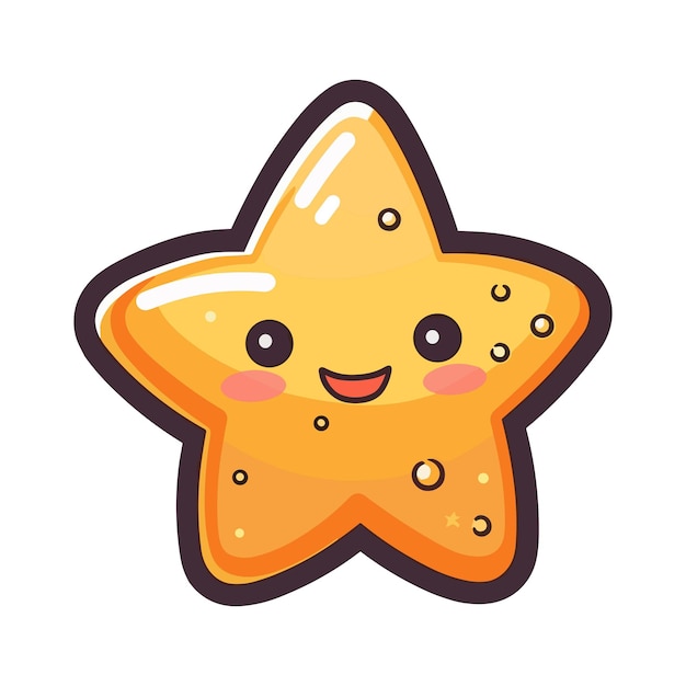 Uma estrela amarela com um rosto sorridente.