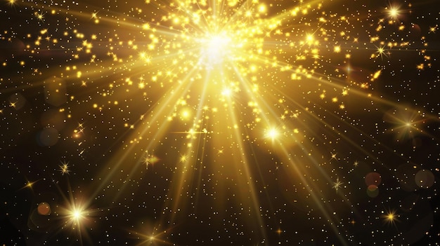 Vetor uma estrela dourada explodiu com uma estrela explodiu de luz