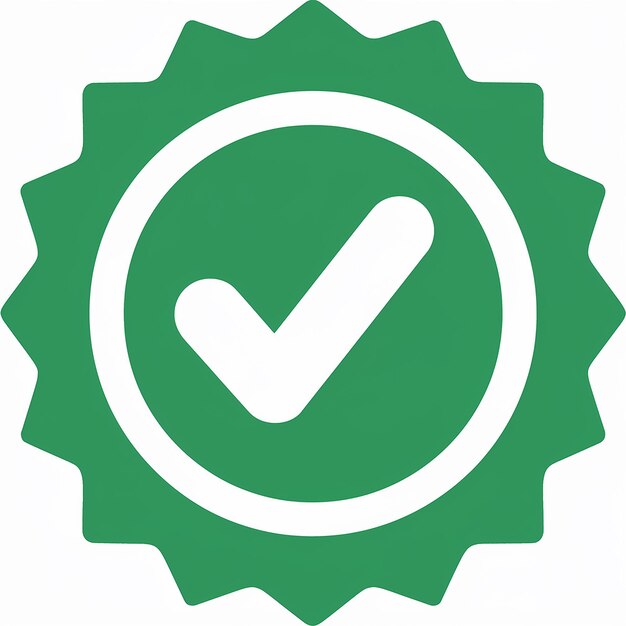 Vetor uma etiqueta verde com uma marca de verificação