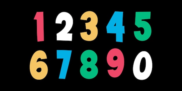 uma exibição colorida de números que dizem que a geometria de cor criativa do vetor entumecido forma os números 2 e 7