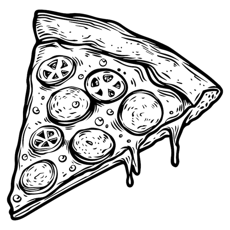 Vetor uma fatia de pizza com uma fata de pizza nele