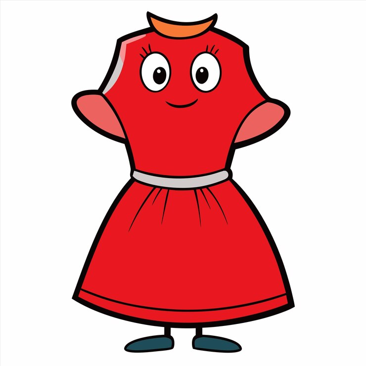 Vetor uma figura alienígena vermelha com um vestido vermelho e um olho vermelho