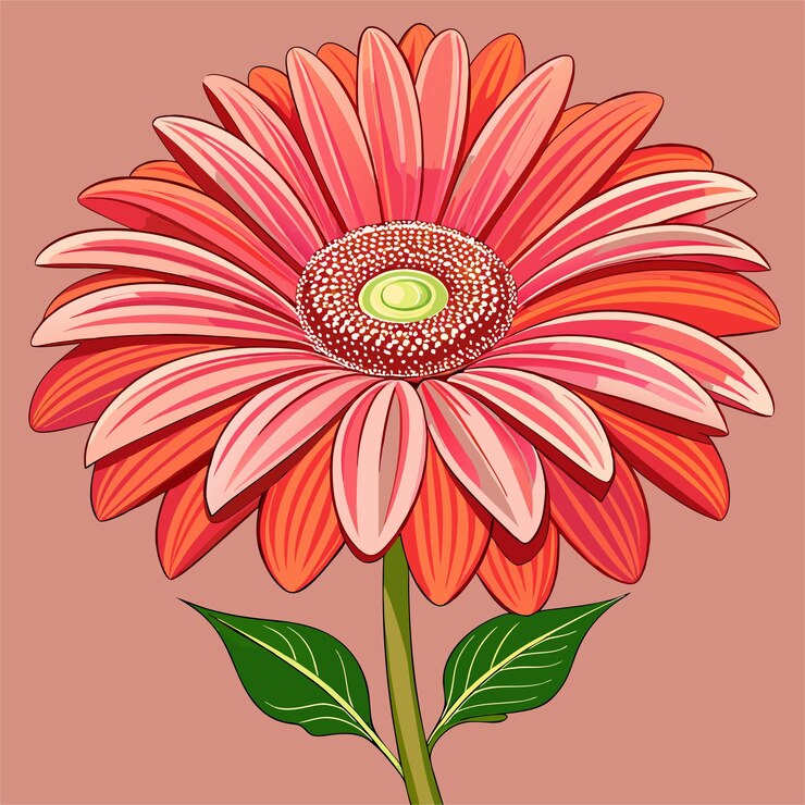 Vetor uma flor com uma mancha verde